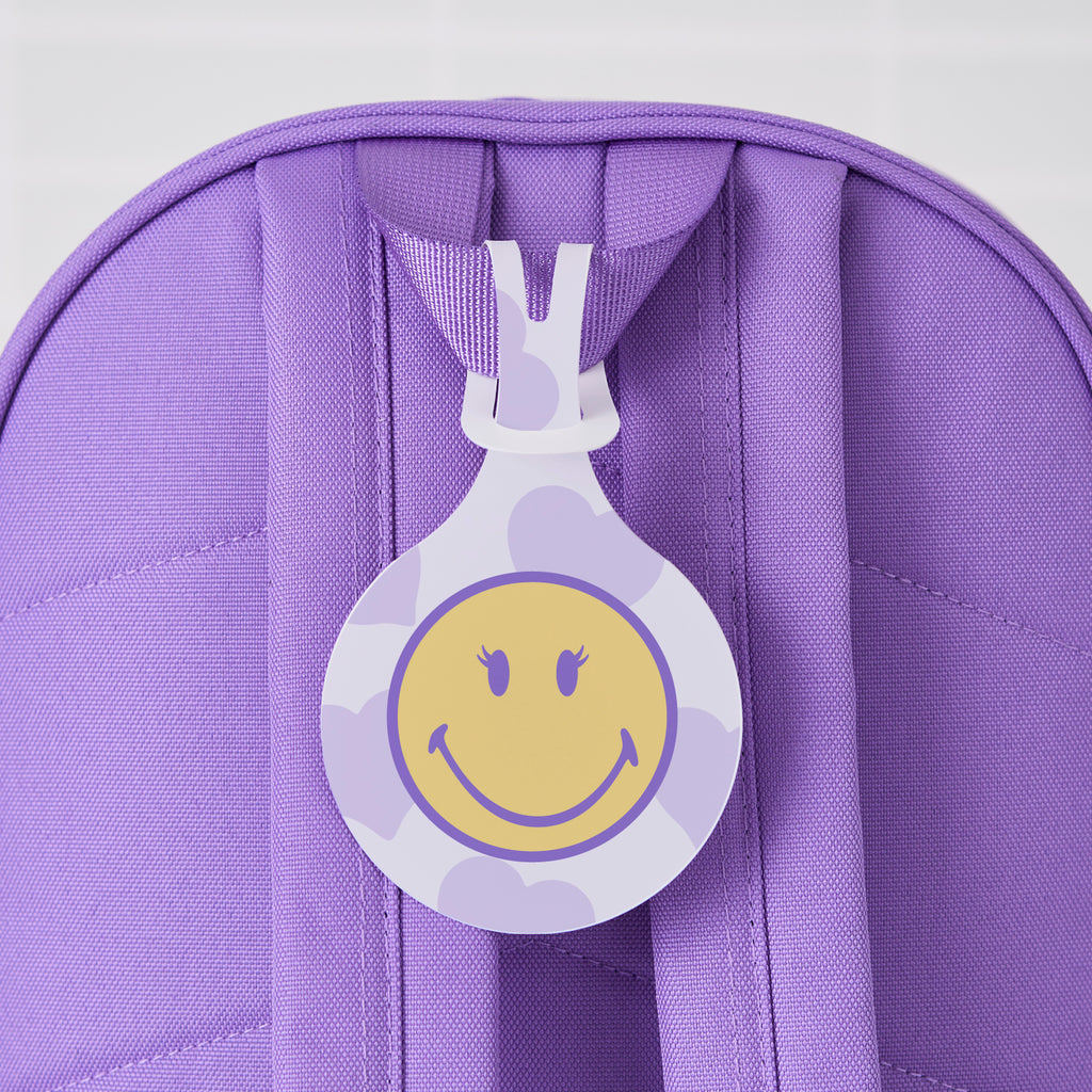 Smiley World Bag Tag Purple