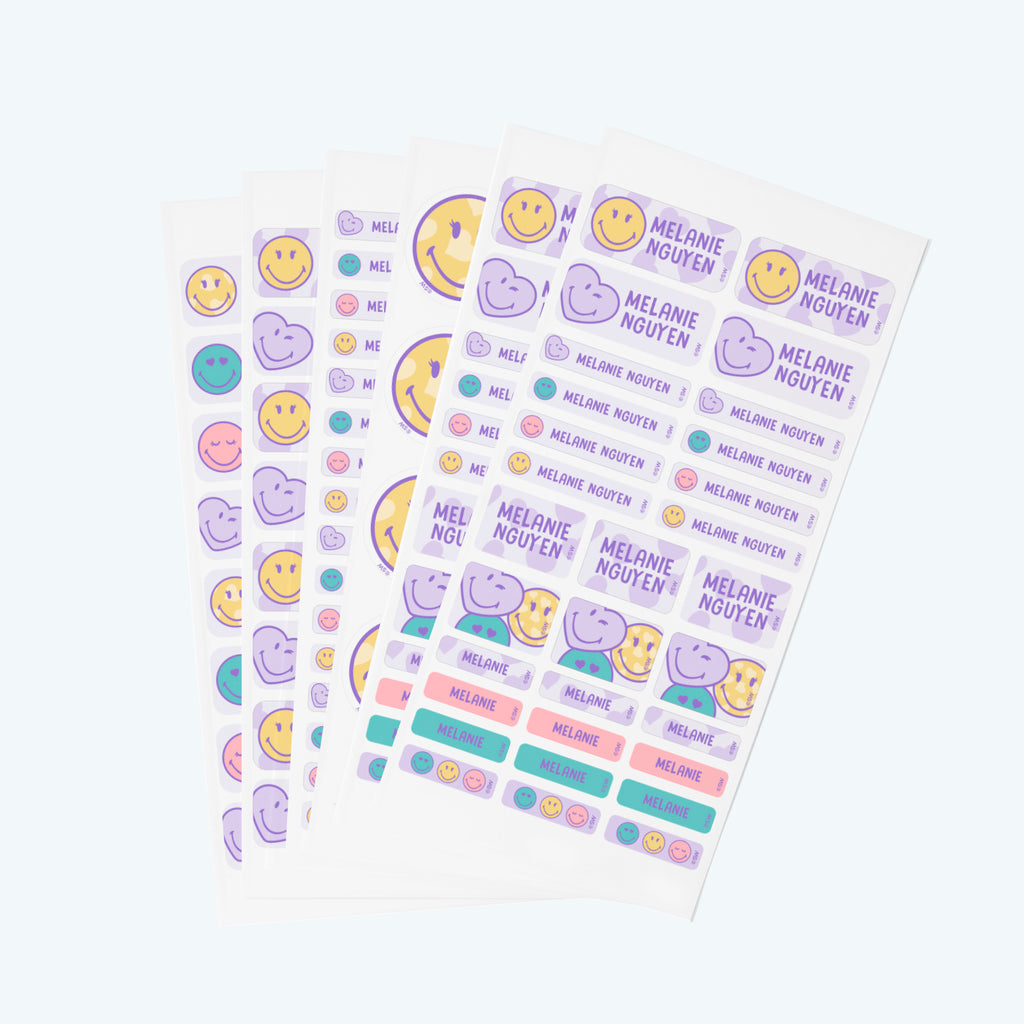 Smiley World Name Stickers